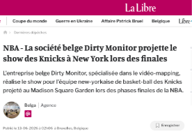 NBA - La société belge Dirty Monitor projette le show 