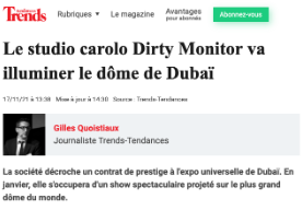 Le studio carolo Dirty Monitor va illuminer le dôme de Dubaï